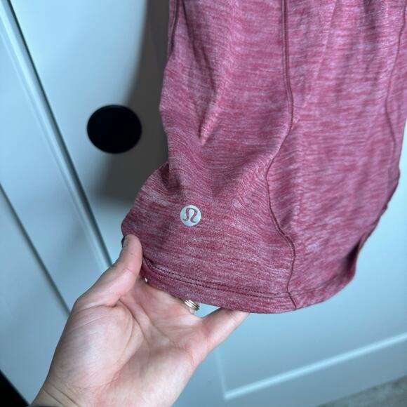 Lululemon Essential Tank Top Pleated Back Heather Burgundy Size 4 - Picture 3 of 5